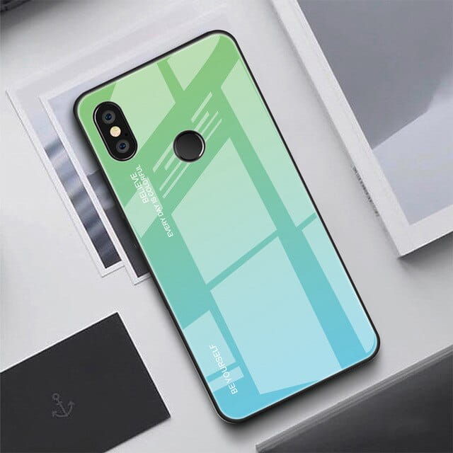 Etui Gradient Glass Case - Huawei P Smart 2019 - Blue Lagoon