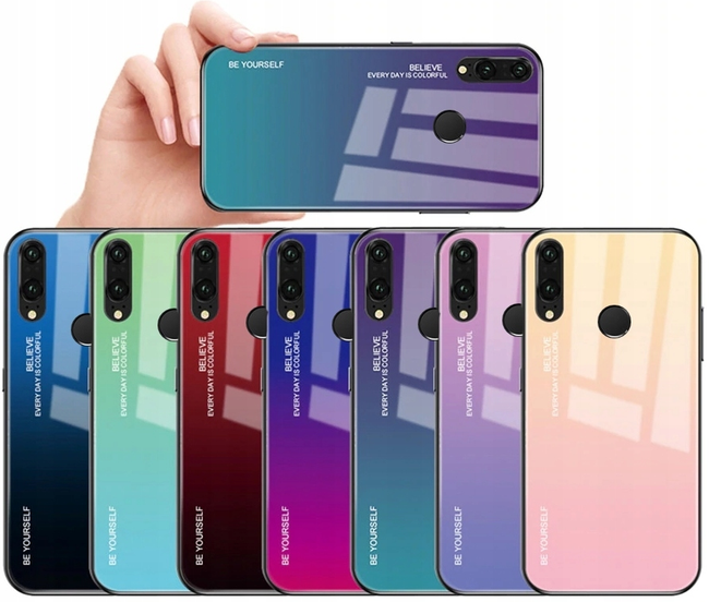 Etui Gradient Glass Case - Huawei P Smart 2019 - Blue Lagoon