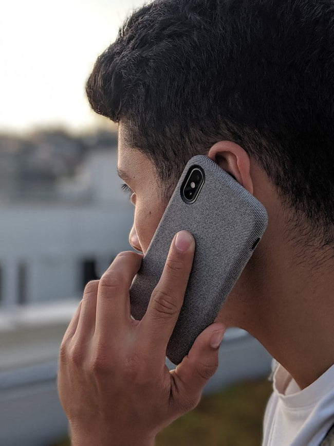 Etui Elegant Cloth Case - iPhone X / XS - Szary