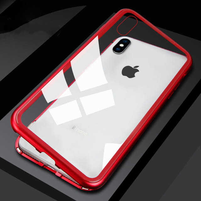 Etui Magnetyczne Aluminiowe - Apple iPhone XS Max Czerwone