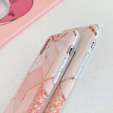 Etui Marble Gold Case - iPhone XS Max - Różowy