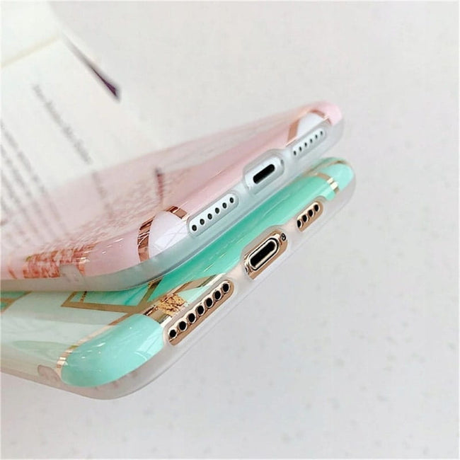 Etui Marble Gold Case - iPhone 11 - Różowy