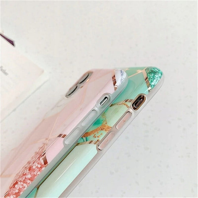 Etui Marble Gold Case - iPhone 11 - Różowy