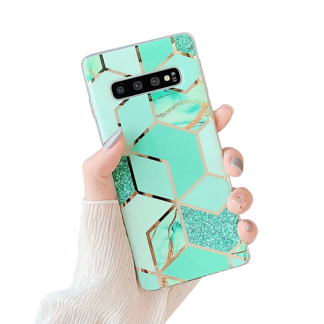Etui Marble Gold Case - Samsung Galaxy S10e - Zielony