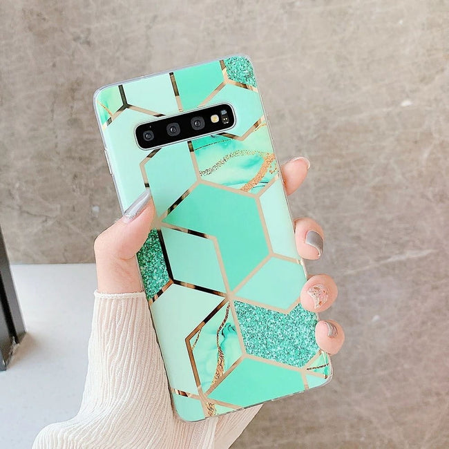 Etui Marble Gold Case - Samsung Galaxy S10e - Zielony