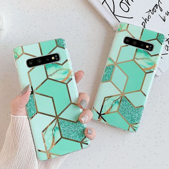 Etui Marble Gold Case - Samsung Galaxy S10e - Zielony