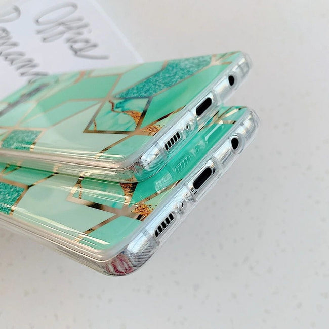 Etui Marble Gold Case - iPhone XR - Zielony