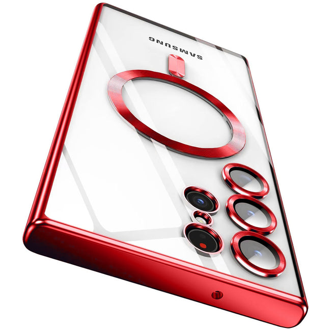 Etui Silikonowe Magsafe Camera Protect do Samsung Galaxy S23 Ultra - Czerwony