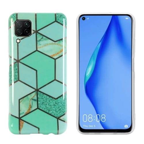 Etui Marble Gold Case - Huawei P40 Lite - Zielony