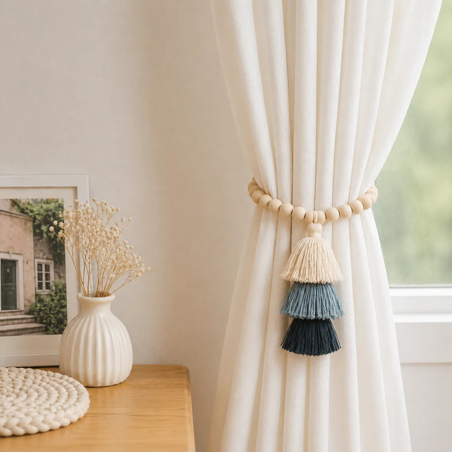 Upięcie do Zasłon, Firan - Styl Boho, frędzelki (1 szt.)