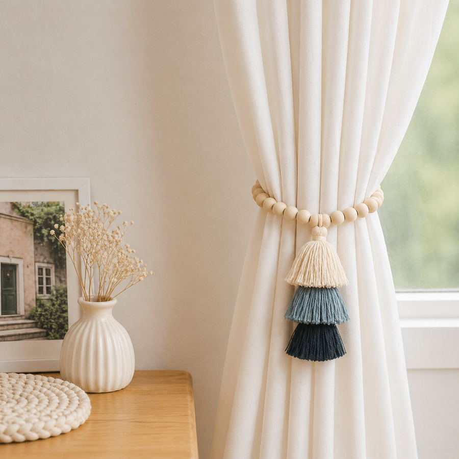 Upięcie do Zasłon, Firan - Złota Klamra z Perłami (1szt.)