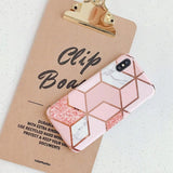 Etui Marble Gold Case - iPhone SE 2020 / SE 2022 (SE3) - Różowy
