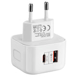 Szybka Ładowarka Sieciowa Kostka QC 3.0 PD 20W USB C Do Telefonu + Kabel USB-C