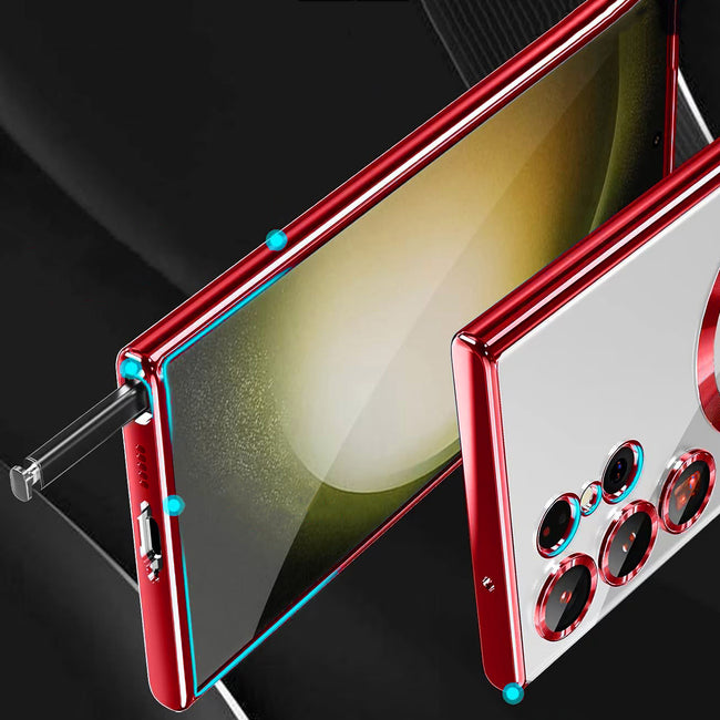 Etui Silikonowe Magsafe Camera Protect do Samsung Galaxy S23 Ultra - Czerwony