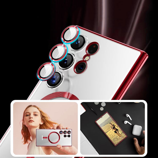 Etui Silikonowe Magsafe Camera Protect do Samsung Galaxy S23 Ultra - Czerwony