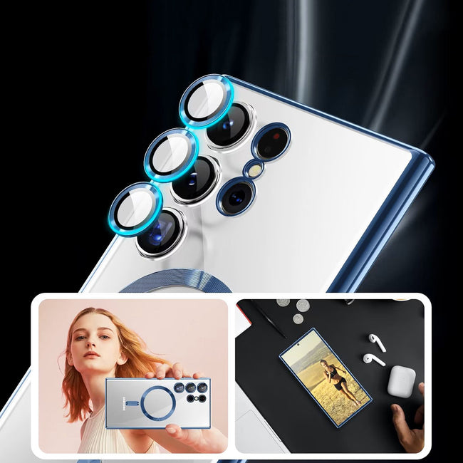 Etui Silikonowe Magsafe Camera Protect do Samsung Galaxy S23 Ultra - Niebieski