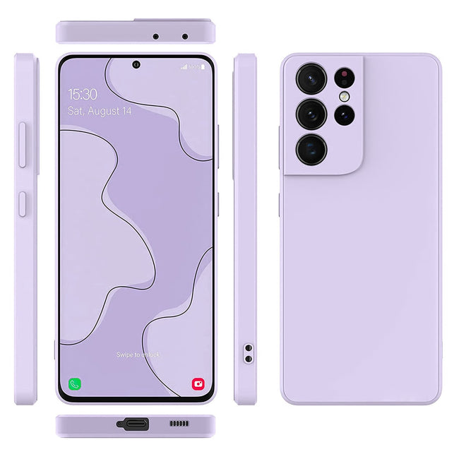 Etui Silikonowe - Liquid Silicone - Samsung Galaxy S21 Ultra - Lawendowy