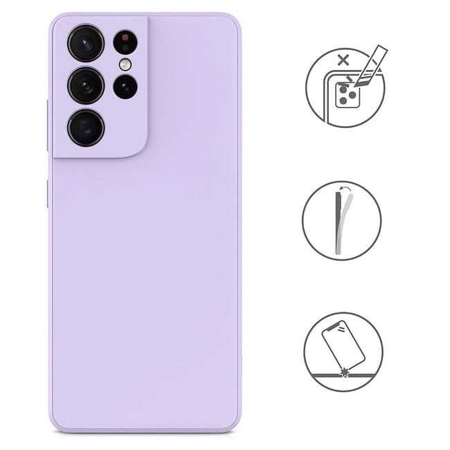 Etui Silikonowe - Liquid Silicone - Samsung Galaxy S21 Ultra - Lawendowy