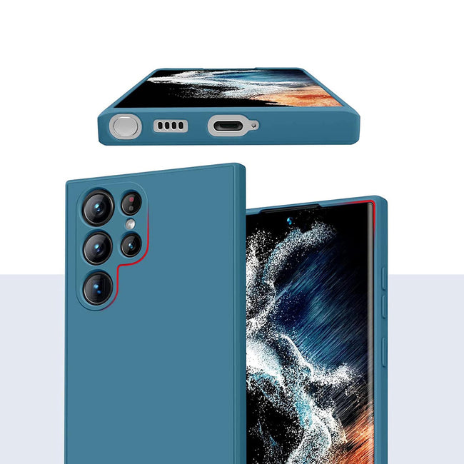 Etui Silikonowe - Liquid Silicone - Samsung Galaxy S22 Ultra - Granatowy