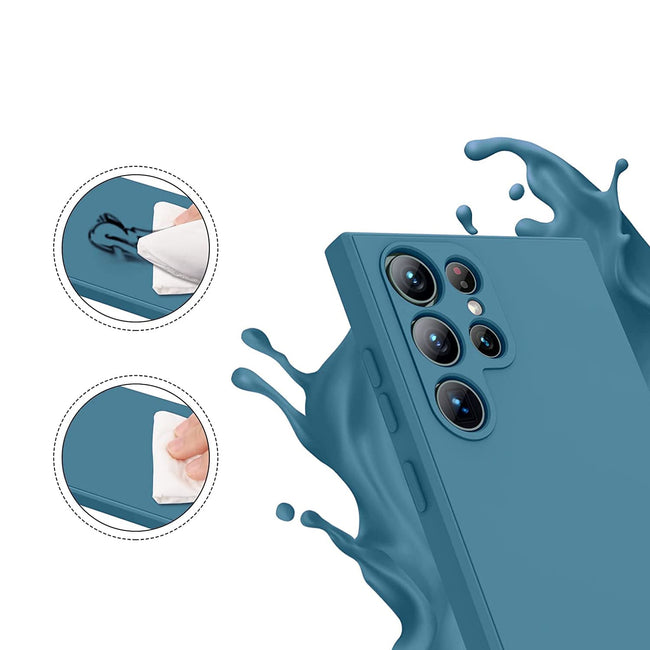 Etui Silikonowe - Liquid Silicone - Samsung Galaxy S22 Ultra - Granatowy