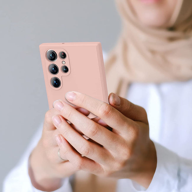 Etui Silikonowe - Liquid Silicone - Samsung Galaxy S22 Ultra - Różowy