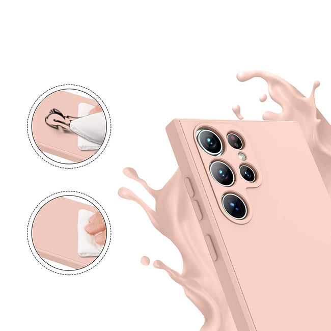 Etui Silikonowe - Liquid Silicone - Samsung Galaxy S22 Ultra - Różowy