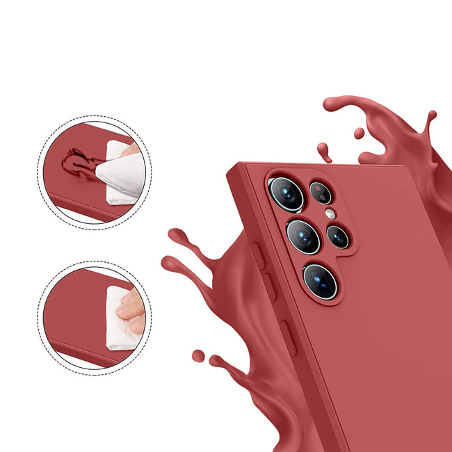 Etui Silikonowe - Liquid Silicone - Samsung Galaxy S22 Ultra - Czerwony