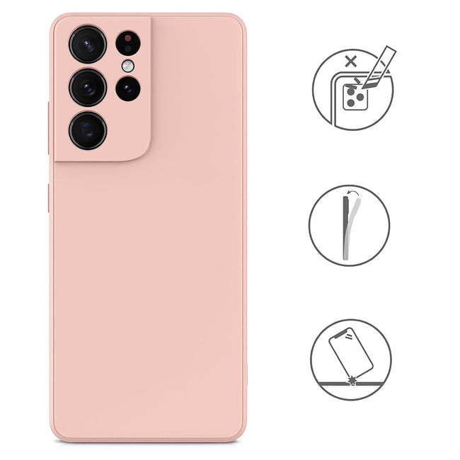 Etui Silikonowe - Liquid Silicone - Samsung Galaxy S21 Ultra - Różowy