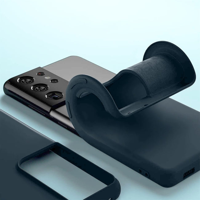 Etui Silikonowe - Liquid Silicone - Samsung Galaxy S23 Ultra - Granatowy