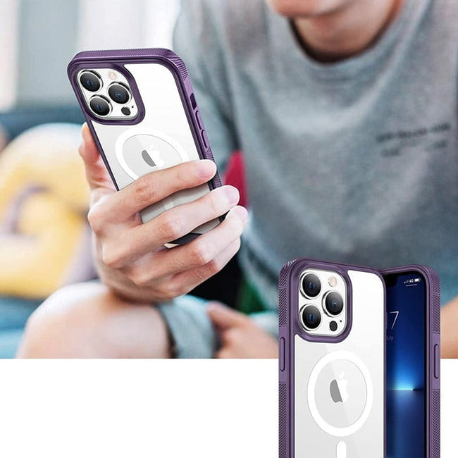 Etui Kolor Clear Grip do MagSafe - iPhone 14 Pro Max - Fioletowy