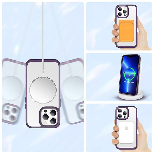 Etui Kolor Clear Grip do MagSafe - iPhone 14 Plus - Fioletowy