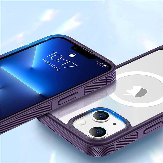 Etui Kolor Clear Grip do MagSafe - iPhone 14 Plus - Fioletowy