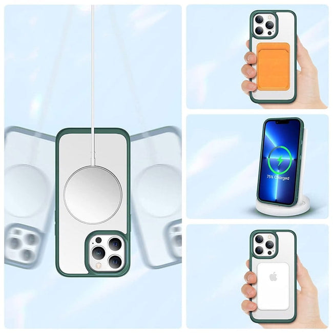 Etui Kolor Clear Grip do MagSafe - iPhone 14 - Zielony