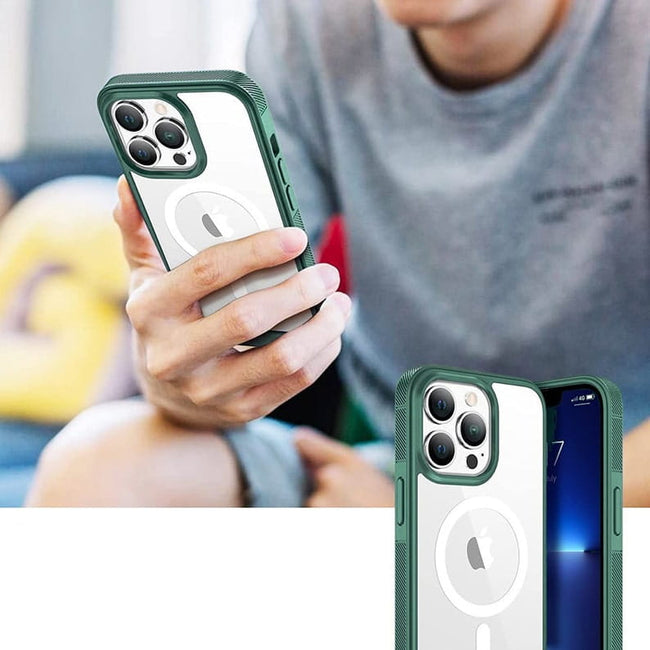 Etui Kolor Clear Grip do MagSafe - iPhone 14 - Zielony