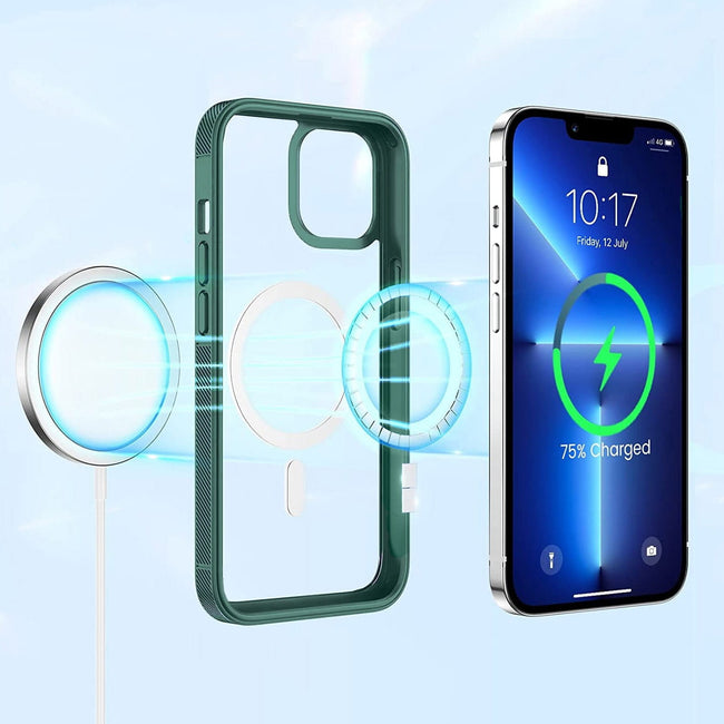 Etui Kolor Clear Grip do MagSafe - iPhone 14 - Zielony