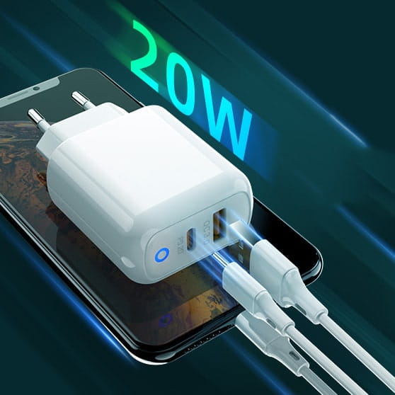 Ładowarka Sieciowa Phoneo Quick Charge z LED - Moc 20W