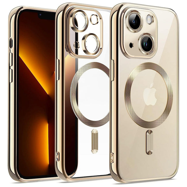 Etui Silikonowe Camera Protect do Magsafe - iPhone 14 Plus - Złoty