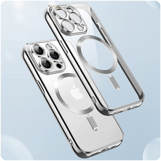 Etui Silikonowe Camera Protect do Magsafe - iPhone 14 Pro Max - Srebrny