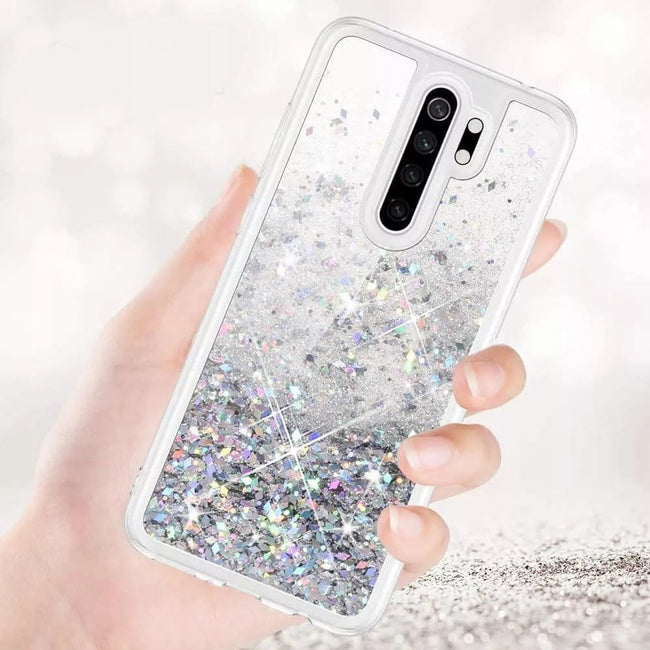 Etui Silikonowe Brokatowe Glitter - Xiaomi Mi 11 Lite 5G - Srebrny