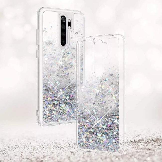 Etui Silikonowe Brokatowe Glitter - Xiaomi Mi 11 Lite 5G - Srebrny