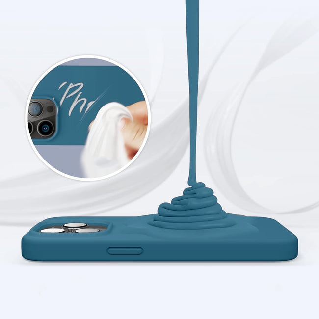 Etui Silikonowe - Liquid Silicone - iPhone 15 Pro Max - Granatowy
