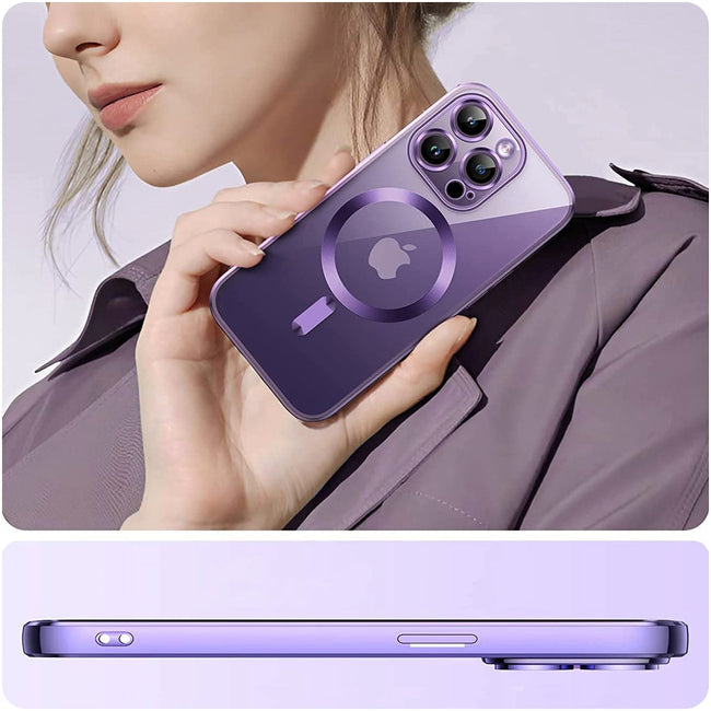 Etui Silikonowe Camera Protect do Magsafe - iPhone X / XS - Fioletowy