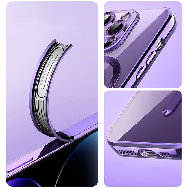 Etui Silikonowe Camera Protect do Magsafe - iPhone X / XS - Fioletowy