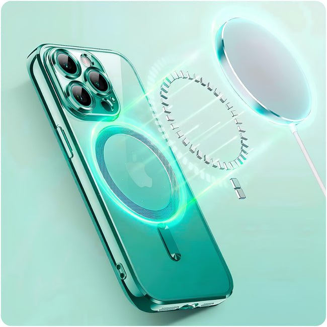 Etui Silikonowe Camera Protect do Magsafe - iPhone 14 - Jasnozielony