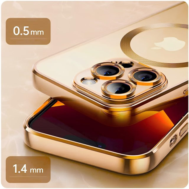Etui Silikonowe Camera Protect do Magsafe - iPhone XS Max - Złoty