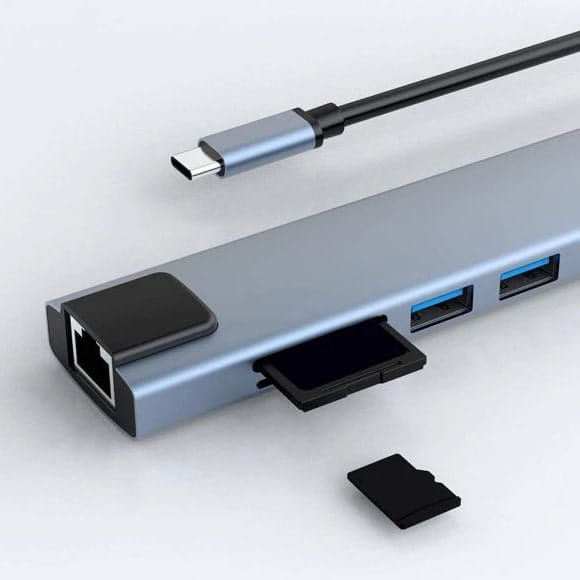 Adapter Hub Rozdzielacz USB-C LAN Display Port 8K