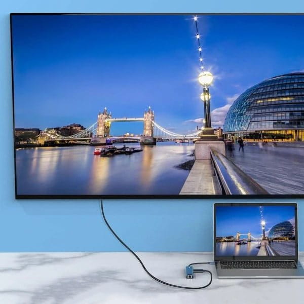 Adapter Hub Rozdzielacz USB-C LAN Display Port 8K