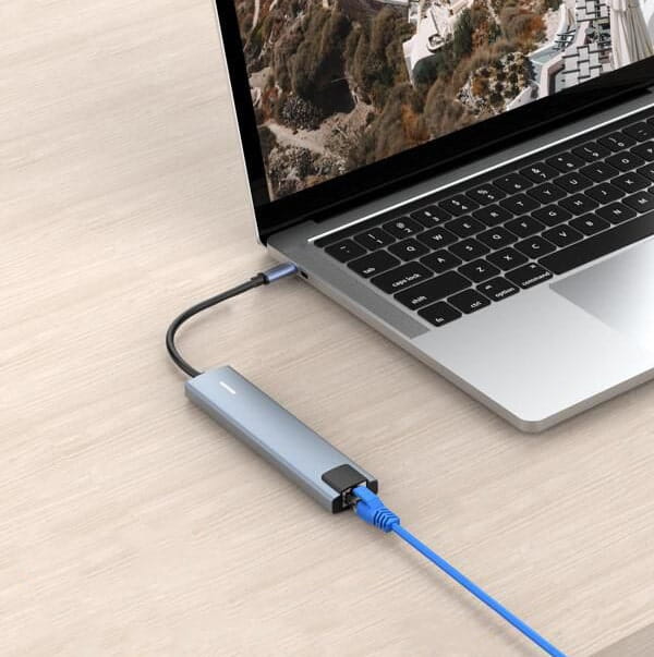 Adapter Hub Rozdzielacz USB-C LAN Display Port 8K