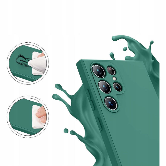 Etui Silikonowe - Liquid Silicone - Samsung Galaxy S23 Ultra - Ciemny Zielony