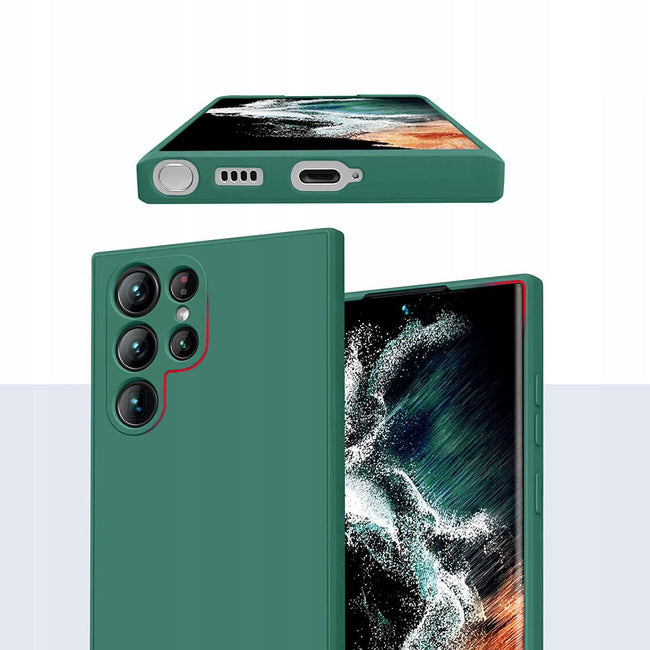 Etui Silikonowe - Liquid Silicone - Samsung Galaxy S23 Ultra - Ciemny Zielony